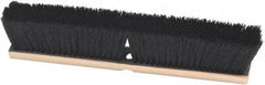 Harper Brush - 24" Smooth Surface Horsehair Push Broom - 3" Bristle Length, Wood Block, Threaded Handle Connection, Handle Sold Separately - USA Tool & Supply