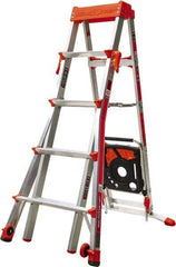 Little Giant Ladder - 6 Steps, 8' High, Type IA Rating, Aluminum Multi-Use Ladder - 300 Lb Load Capacity, 27" Base Width - USA Tool & Supply