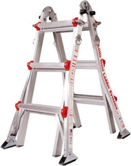Little Giant Ladder - 18 Steps, 19' High, Type IA Rating, Aluminum Multi-Use Ladder - 300 Lb Load Capacity, 27-1/2" Base Width - USA Tool & Supply