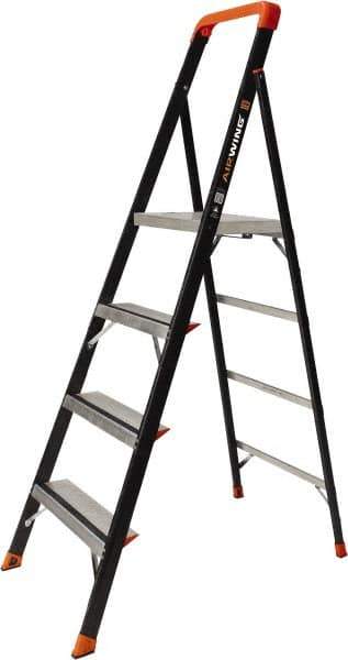 Little Giant Ladder - 4 Steps, 6' High, Type IAA Rating, Fiberglass Step Ladder - 375 Lb Load Capacity, 23-1/2" Base Width - USA Tool & Supply