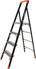 Little Giant Ladder - 4 Steps, 6' High, Type IAA Rating, Fiberglass Step Ladder - 375 Lb Load Capacity, 23-1/2" Base Width - USA Tool & Supply