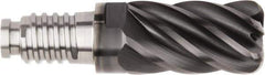 Kennametal - 16mm Diam, 24mm LOC, 6 Flute, 0.1181" Corner Radius End Mill Head - Solid Carbide, AlTiN Finish, Duo-Lock 16 Connection, Spiral Flute, 37 & 39° Helix, Centercutting - USA Tool & Supply