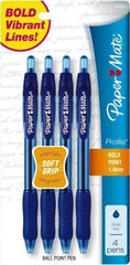 Paper Mate - 1mm Ball Point Retractable Ball Point Pen - Blue - USA Tool & Supply