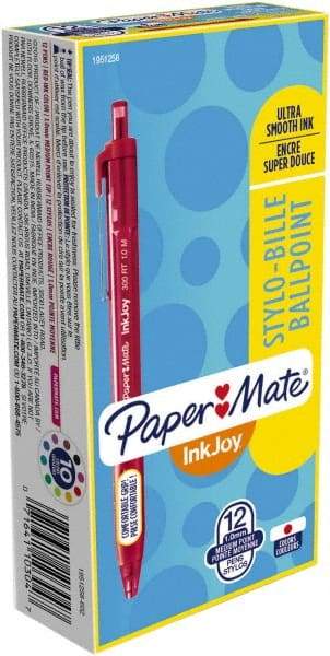 Paper Mate - 1mm Ball Point Retractable Ball Point Pen - Red - USA Tool & Supply