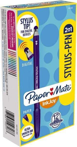 Paper Mate - 1mm Ball Point Ball Point Pen with Stylus - Assorted Colors - USA Tool & Supply