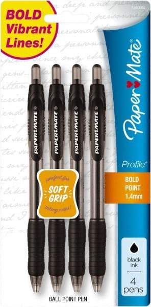 Paper Mate - 1mm Ball Point Retractable Ball Point Pen - Black - USA Tool & Supply