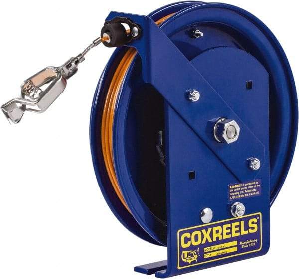 CoxReels - 5/32 Inch x 100 Ft. Stranded Cable Grounding Reel - Spring Driven Reel, Galvanized Steel Cable - USA Tool & Supply