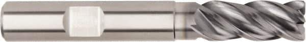 Kennametal - 8mm, 4 Flute, Solid Carbide, Corner Chamfer End Mill - 63mm OAL, 38° Helix, 16mm LOC, Right Hand Cut - USA Tool & Supply