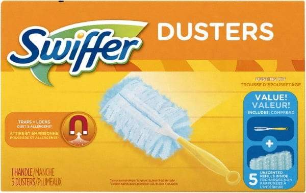 Swiffer - 6" Long Fiber Duster - 13" OAL, Light Blue - USA Tool & Supply