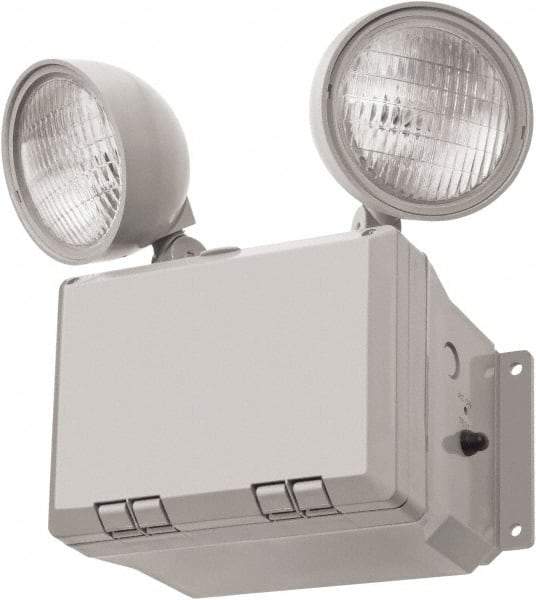 Lithonia Lighting - 2 Heads, 120/277 VAC, Thermoplastic, LED Emergency Light - 2.7 Watts, 8-3/8" Long x 12-7/8" High x 6" Wide, Sealed Nickel Cadmium Battery - USA Tool & Supply