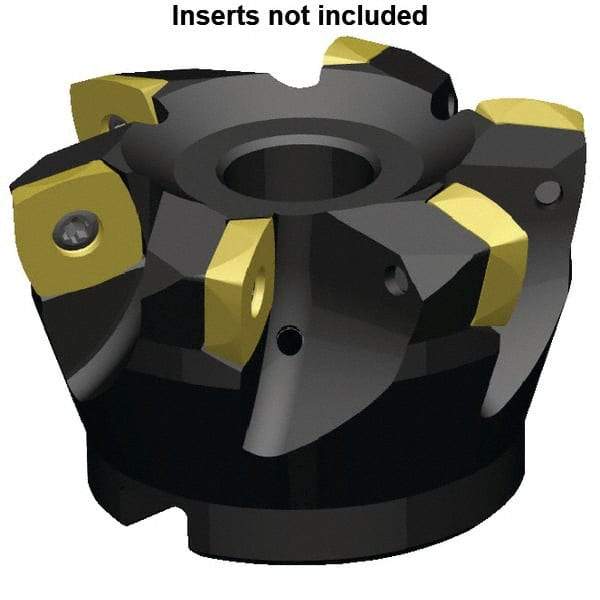 Kennametal - 3 Inserts, 50mm Cutter Diam, 3.5mm Max Depth of Cut, Indexable High-Feed Face Mill - 22mm Arbor Hole Diam, 45mm High, 7792VXE16 Toolholder, XE..160512.. Inserts, Series 7792VX - USA Tool & Supply