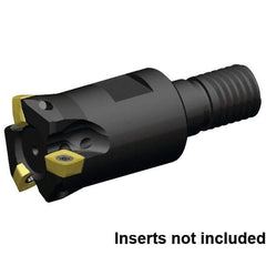 Kennametal - 25mm Cut Diam, 0.9mm Max Depth, M12 21mm Shank Diam, Modular Connection Indexable High-Feed End Mill - Screw Holding Method, XP..0603.R Insert, 7792VXP06 Toolholder, Through Coolant - USA Tool & Supply