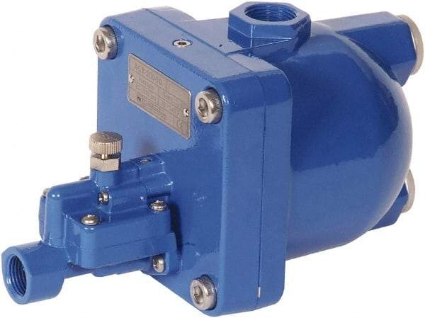 PRO-SOURCE - 1/2" Inlet, Zero Air Loss Condensate Drain Valve - 3/8" NPT Outlet, 87 to 175 psi - USA Tool & Supply