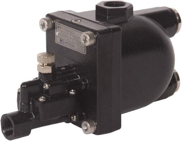 PRO-SOURCE - 1/2" Inlet, Zero Air Loss Condensate Drain Valve - 3/8" NPT Outlet, 87 to 175 psi - USA Tool & Supply