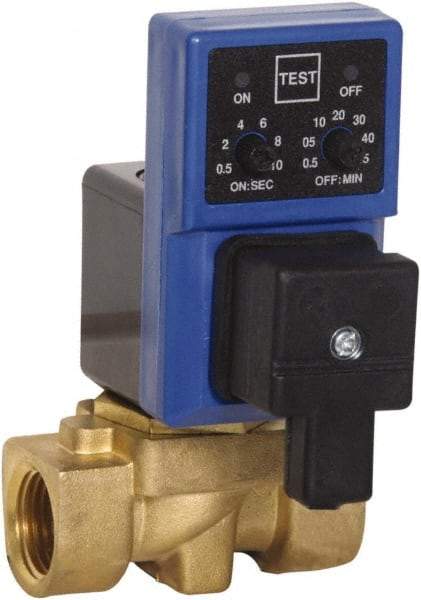 PRO-SOURCE - 1/2" Inlet, Electronic Condensate Drain Valve - 1/2" NPT Outlet, 230 psi - USA Tool & Supply