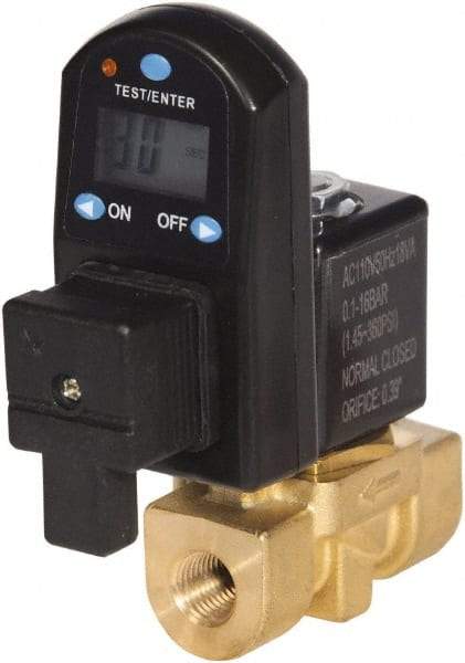 PRO-SOURCE - 1/2" Inlet, Digital Electronic Condensate Drain Valve - 1/2" NPT Outlet, 230 psi - USA Tool & Supply