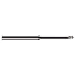 Harvey Tool - 0.01" Diam, 1/64" LOC, 3 Flute Solid Carbide Ball End Mill - Exact Industrial Supply