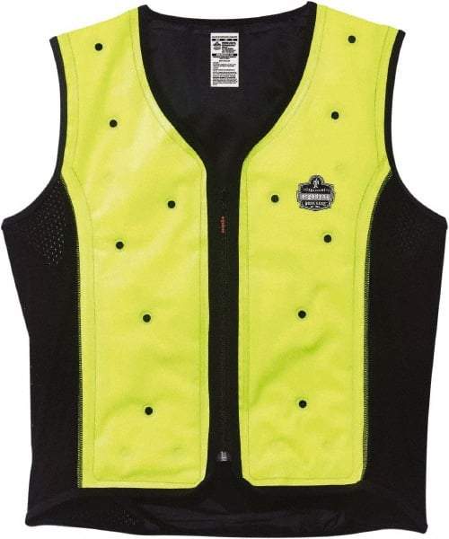 Ergodyne - Size 4XL, Lime Cooling Vest - 53 to 56" Chest, Zipper Front - USA Tool & Supply