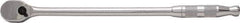 Proto - 3/8" Drive Pear Head Ratchet - Full Polish Chrome Finish, 13" OAL, 90 Gear Teeth, Long Arm Handle, Reversible Head - USA Tool & Supply