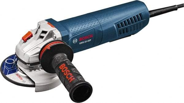 Bosch - 4-1/2" Wheel Diam, 11,500 RPM, Corded Angle & Disc Grinder - 5/8-11 Spindle, 120 Volts, 10 Amps - USA Tool & Supply