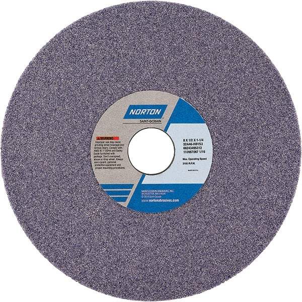 Norton - 7" Diam x 1-1/4" Hole x 1/2" Thick, H Hardness, 46 Grit Surface Grinding Wheel - Aluminum Oxide, Type 1, Coarse Grade, Vitrified Bond - USA Tool & Supply