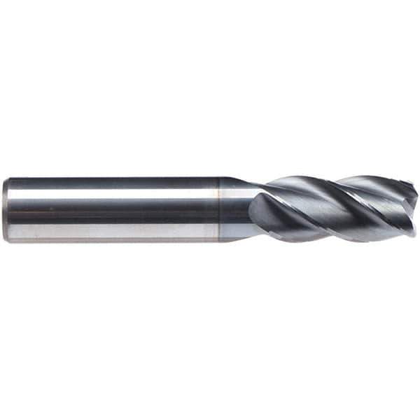Emuge - 1/4" Diam, 1/2" LOC, 4 Flute Solid Carbide Roughing & Finishing End Mill - CrN Finish, 2-1/2" OAL, 1/4" Shank Diam, Weldon Shank, 38° Helix, Centercutting, Regular Length - USA Tool & Supply