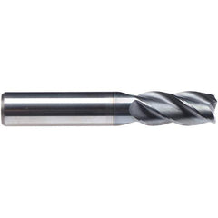 Emuge - 3/4" Diam, 1-1/2" LOC, 4 Flute Solid Carbide Roughing & Finishing End Mill - CrN Finish, 4" OAL, 3/4" Shank Diam, Weldon Shank, 38° Helix, Centercutting, Regular Length - USA Tool & Supply