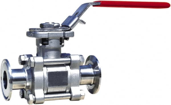 BONOMI - 1/2" Pipe, Full Port, Stainless Steel Sanitary Ball Valve - Exact Industrial Supply