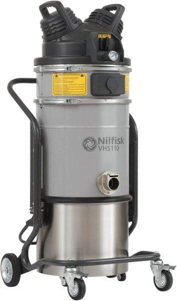 Nilfisk - 9.8 Gal, Stainless Steel Tank, Dry, General Purpose Vacuum Cleaner - 1.34 hp, 11.5 Amps - USA Tool & Supply