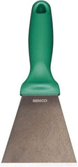Remco - Stiff Stainless Steel Beveled Scraper - 3" Blade Width x 3-1/2" Blade Length, 5-13/32" Long Ergonomic Polypropylene Handle - USA Tool & Supply
