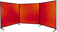 Steiner - 8' Wide x 8' High, 14mm Thickness, Transparent Vinyl Portable Welding Screen - Orange - USA Tool & Supply