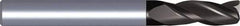 Kennametal - 1/4", 1-1/2" LOC, 1/4" Shank Diam, 4" OAL, 3 Flute, Solid Carbide Square End Mill - Single End, TiAlN Finish, Spiral Flute, Centercutting, Right Hand Cut, Right Hand Flute - USA Tool & Supply