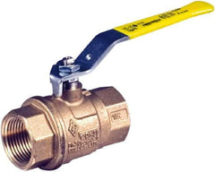 BONOMI - 3/4" Pipe, Full Port, Brass Full Port Ball Valve - Bi-Directional, NPT Ends, Lever Handle, 600 WOG, 150 WSP - USA Tool & Supply