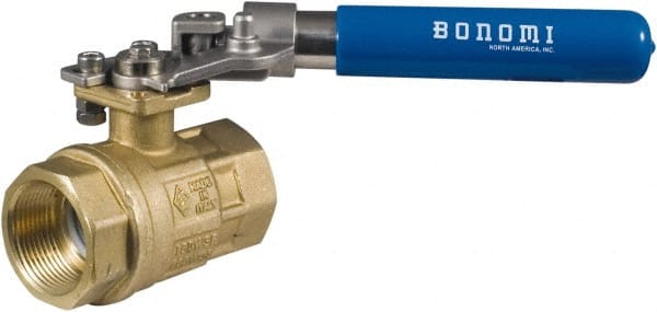 BONOMI - 3/8" Pipe, Full Port, Brass Ball Valve - Exact Industrial Supply