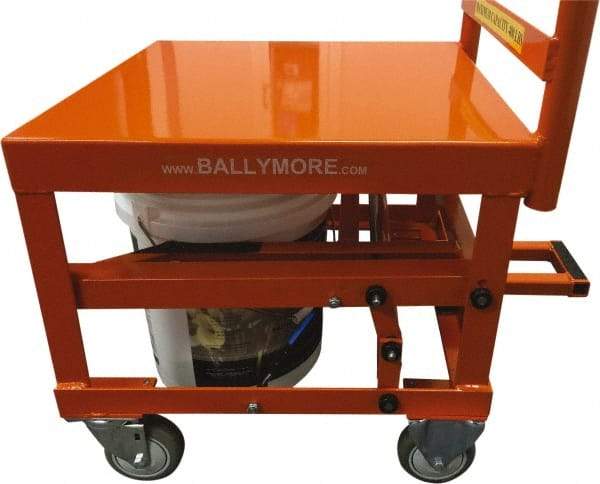 Ballymore - 400 Lb Capacity, 20" Wide x 27" Long x 42" High Mobile Cart - 1 Shelf, Steel, 2 Rigid/2 Swivel Casters - USA Tool & Supply