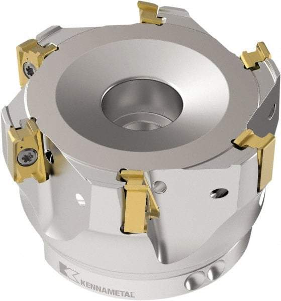 Kennametal - 1-1/4" Cut Diam, 11mm Max Depth of Cut, 2.715" OAL, Indexable Square Shoulder End Mill - LNGU110408SRGE Inserts, M16 Modular Connection, 0° Lead Angle, Through Coolant, Series Mill 4-11 - USA Tool & Supply