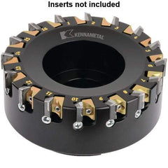 Kennametal - 16 Inserts, 5" Cut Diam, 1-1/2" Arbor Diam, 1/4" Max Depth of Cut, Indexable Square-Shoulder Face Mill - 0° Lead Angle, 2-3/8" High, KSDR100031E1W4S Insert Compatibility, Series KBDM - USA Tool & Supply