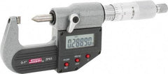 SPI - 0 to 1 Inch Measurement, 0.0001 Inch Accuracy, Electronic Crimp Height Micrometer - 0.00005 Inch Resolution, Ratchet Stop Thimble, LR44 Battery - USA Tool & Supply