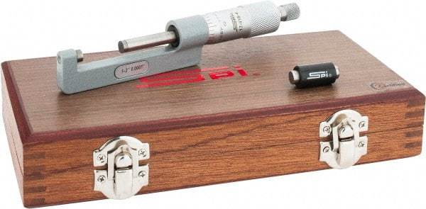 SPI - 1 to 2" Range, Mechanical Hub Micrometer - 0.0001" Graduation, 0.0002" Accuracy, Rotating Spindle - USA Tool & Supply