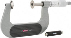 SPI - 2 to 3", Ratchet Stop Thimble, Mechanical Disc Micrometer - 0.0002" Accuracy, 0.79" Disc, 0.0001" Resolution, 0.31" Spindle Diam, Steel Face, NIST Traceability Certification Included - USA Tool & Supply