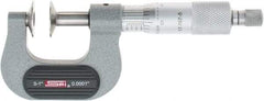 SPI - 0 to 1", Ratchet Stop Thimble, Mechanical Disc Micrometer - 0.0001" Accuracy, 0.79" Disc, 0.0001" Resolution, 0.31" Spindle Diam, Steel Face, NIST Traceability Certification Included - USA Tool & Supply