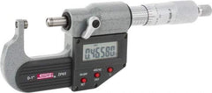 SPI - Electronic, 0 to 1" Measurement, Painted Finish Carbide Face Ball Anvil Micrometer - 0.00005" Graduation, Ratchet Stop Thimble - USA Tool & Supply