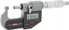 SPI - Electronic, 0 to 1" Measurement, Painted Finish Carbide Face Ball Anvil Micrometer - 0.00005" Graduation, Ratchet Stop Thimble - USA Tool & Supply