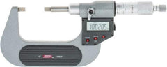 SPI - 25mm to 50mm Electronic Painted Blade Micrometer - 0.003mm Accuracy, 0.75mm Blade Thickness, Ratchet Stop Thimble - USA Tool & Supply