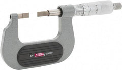 SPI - 0" to 1" Mechanical Painted Blade Micrometer - 0.0001" Accuracy, 0.03" Blade Thickness, Ratchet Stop Thimble - USA Tool & Supply