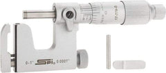 SPI - 0 to 1 Inch Range, Carbide Face, Chrome Plated Mechanical Multi Anvil Micrometer - Ratchet Stop Thimble, 0.0001" Graduation, 0.0001" Accuracy - USA Tool & Supply