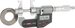 SPI - 1 to 2" Range, 0.00005" Resolution, Ratchet Stop Thimble, Electronic Inside & Tubular Micrometer - USA Tool & Supply