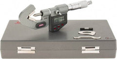 SPI - 0.04 to 0.6 Inch Measurement, 3 Flutes Measured, Ratchet Stop Thimble, Electronic V Anvil Micrometer - 0.0001 Inch Accuracy, Carbide Face - USA Tool & Supply