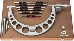 SPI - Electronic, 6 to 12 Range, Carbide Face Interchangeable Anvil Micrometer - 0.0003" Accuracy, 0.00005" Graduation - USA Tool & Supply