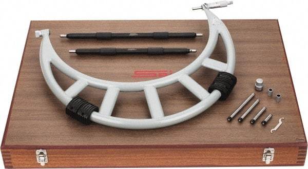 SPI - Mechanical, 12 to 16 Range, Carbide Face Interchangeable Anvil Micrometer - 0.0004" Accuracy, 0.001" Graduation - USA Tool & Supply
